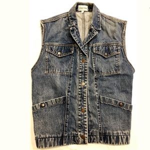 Calvin Klein Women's Denim Vest Size L Distressed